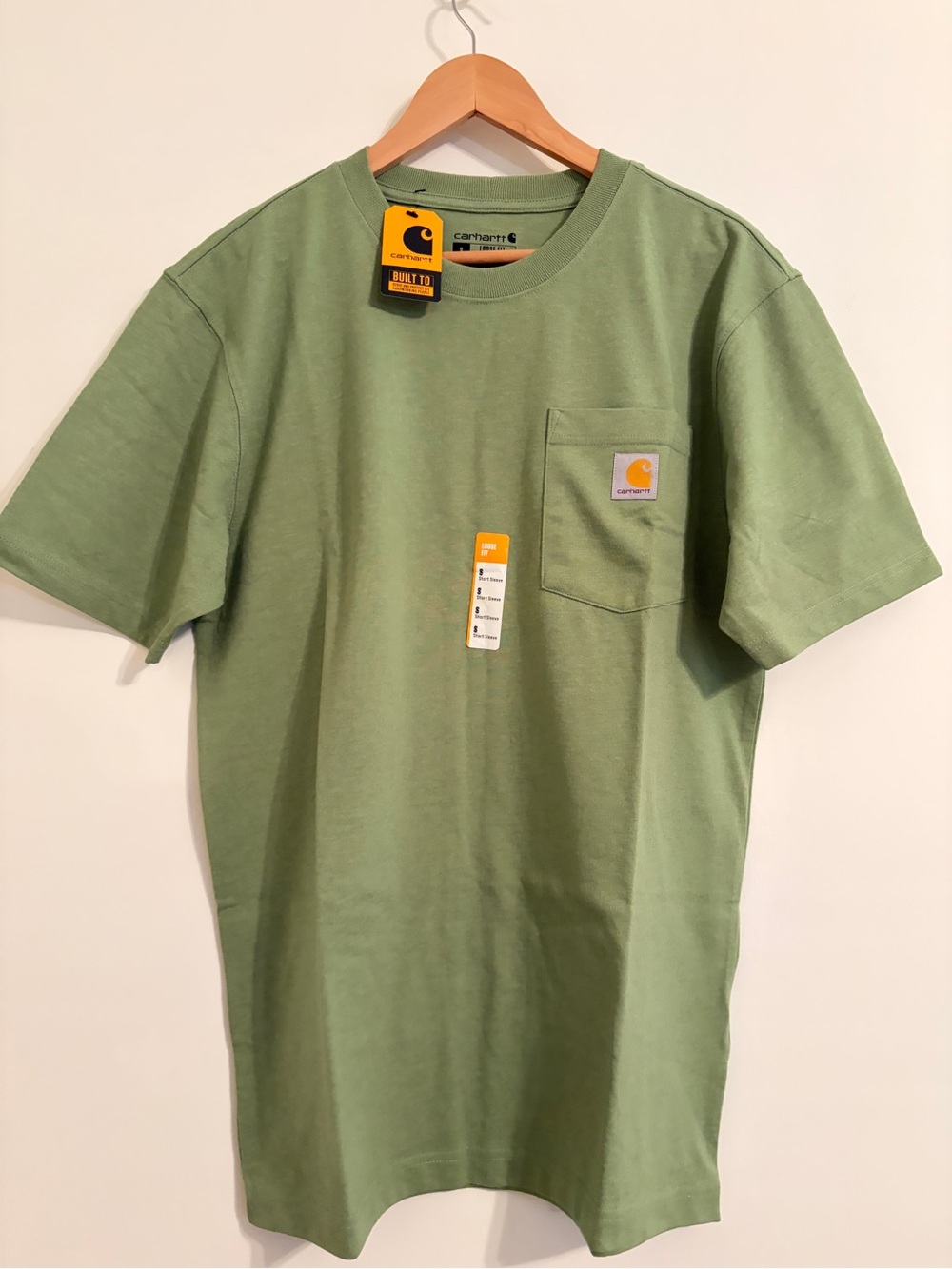 Carhartt Short Sleeve Pocket T-Shirt in Sage/Olive Green Small Green